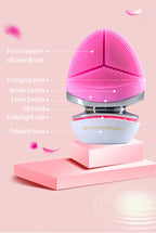 FACE VITAL EMS Cepillo facial de silicona de microcorriente con función de calor